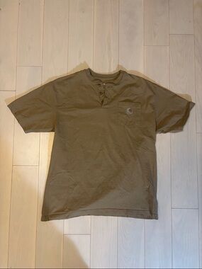 Carhartt Short-Sleeve Henley Pocket Tee in Olive Brown
